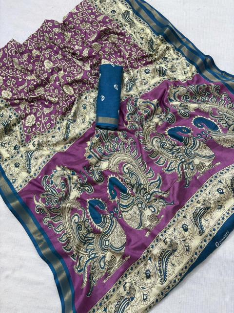 Vastrangan ajrakh style block print saree manufacturers surat